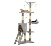 vidaXL Cat Tree with Sisal Scratching Posts 138 cm Grey