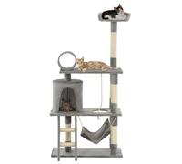 vidaXL Cat Tree with Sisal Scratching Posts 140 cm Grey