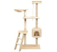 vidaXL Cat Tree with Sisal Scratching Posts 150cm Beige, Cream