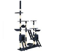 vidaXL Cat Tree with Sisal Scratching Posts 230-250cm Blue Kitten Play Tower