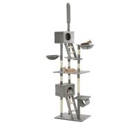 vidaXL Cat Tree with Sisal Scratching Posts 230-260cm Grey Kitty Play Centre