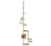 vidaXL Cat Tree with Sisal Scratching Posts 260cm Beige Kitten Playhouse Tower