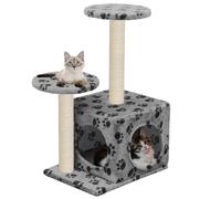 vidaXL Cat Tree with Sisal Scratching Posts 60 cm Grey Paw Prints