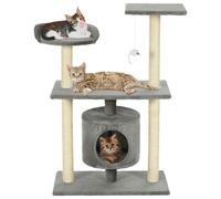 vidaXL Cat Tree with Sisal Scratching Posts 95 cm Grey UK HOT