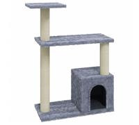 vidaXL Cat Tree with Sisal Scratching Posts Light Grey 70cm, Grey