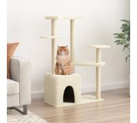 vidaXL Cat Tree with Sisal Scratching Posts Cream 107.5 cm