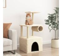 vidaXL Cat Tree with Sisal Scratching Posts Cream 109.5 cm, Cream