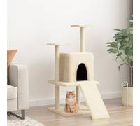 vidaXL Cat Tree with Sisal Scratching Posts Cream 110 cm