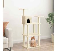 vidaXL Cat Tree w/ Sisal Scratching Posts Cream 119cm