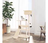 vidaXL Cat Tree with Sisal Scratching Posts Cream 131 cm