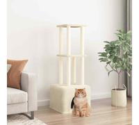 vidaXL Cat Tree with Sisal Scratching Posts Cream 133.5 cm UK