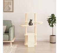 vidaXL Cat Tree w/ Sisal Scratching Posts Cream 133cm, Cream