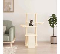 vidaXL Cat Tree with Sisal Scratching Posts Cream 133 cm UK NEW