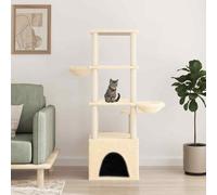 vidaXL Cat Tree with Sisal Scratching Posts Cream 147 cm