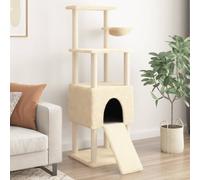 vidaXL Cat Tree with Sisal Scratching Posts Cream 153 cm