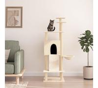 vidaXL Cat Tree with Sisal Scratching Posts Cream 153 cm
