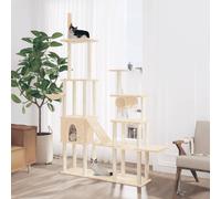 vidaXL Cat Tree with Sisal Scratching Posts Cream 279 cm