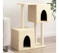 vidaXL Cat Tree with Sisal Scratching Posts Cream 86 cm UK