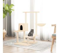 vidaXL Cat Tree with Sisal Scratching Posts Cream 94.5 cm