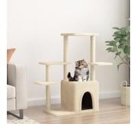 vidaXL Cat Tree with Sisal Scratching Posts Cream 97.5cm, Cream