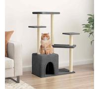 vidaXL Cat Tree w/ Sisal Scratching Posts Dark Grey 107.5cm