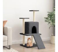 (dark grey) vidaXL Cat Tree Cat Tower with Sisal Scratching Posts Cat Cando Light Grey