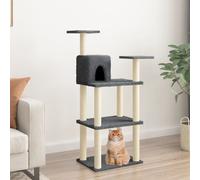 vidaXL Cat Tree with Sisal Scratching Posts Dark Grey Cat Condo Play Tower