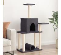(dark grey) vidaXL Cat Tree with Sisal Scratching Posts Cat Scratch Tower Climbing Tree