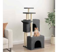 vidaXL Cat Tree with Sisal Scratching Posts Dark Grey 122 cm UK