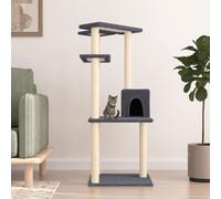 (dark grey) vidaXL Cat Tree with Sisal Scratching Posts Cat Scratch Tower Climber Dark Grey