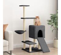 (dark grey) vidaXL Cat Tree Cat Tower with Sisal Scratching Posts Cat Cando Light Grey