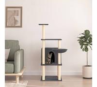 (dark grey) vidaXL Cat Tree with Sisal Scratching Posts Cat Scratch Tower Climber Dark Grey