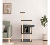 vidaXL Cat Tree with Sisal Scratching Posts Dark Grey 132 cm UK HOT