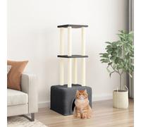 vidaXL Cat Tree w/ Sisal Scratching Posts Dark Grey 133.5cm, Grey