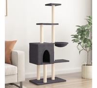 vidaXL Cat Tree with Sisal Scratching Posts Dark Grey 145 cm