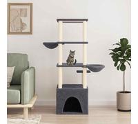 vidaXL Cat Tree with Sisal Scratching Posts Dark Grey 147 cm NEW