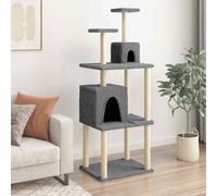 vidaXL Cat Tree with Sisal Scratching Posts Dark Grey 167 cm UK