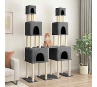 vidaXL Cat Tree with Sisal Scratching Posts Dark Grey 199 cm UK