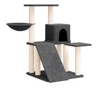 vidaXL Cat Tree with Sisal Scratching Posts Pet Kitten Furniture Cat Scratch Tower Activity Centre Kitten Climber Scratching Tree Dark Grey 82 cm