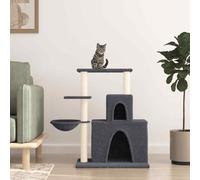 vidaXL Cat Tree with Sisal Scratching Posts Dark Grey 83 cm UK HOT