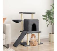 vidaXL Cat Tree with Sisal Scratching Posts Dark Grey 96.5 cm, Grey