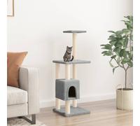 (Light grey) vidaXL Cat Tree with Sisal Scratching Posts Cat Play Tower Cat Climbing Tree