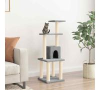 vidaXL Cat Tree with Sisal Scratching Posts Light Grey Cat Play Tower Toy