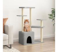 Vidaxl Cat Tree With Sisal Scratching Posts Light Grey 107.5 Cm