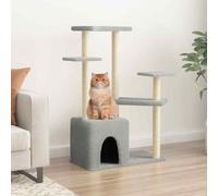 vidaXL Cat Tree w/ Sisal Scratch Posts Light Grey 107.5cm