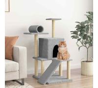 vidaXL Cat Tree with Sisal Scratching Posts Light Grey 110.5 cm UK