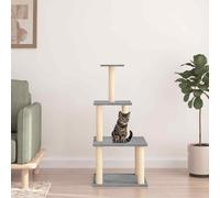 vidaXL Cat Tree with Sisal Scratching Posts Light Grey 111 cm NEW