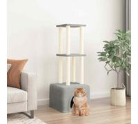 vidaXL Cat Tree w/ Sisal Scratch Posts Light Grey 133.5cm