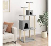 vidaXL Cat Tree with Sisal Scratching Posts Light Grey 167 cm