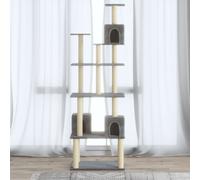 vidaXL Cat Tree with Sisal Scratching Posts Light Grey 188 cm